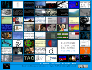 A screenshot from a collection of electronic literature