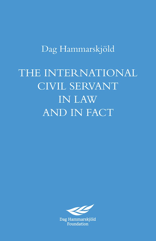 The cover of Dag Hammarskjöld's Oxford lecture